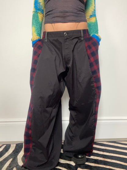 The Two-Tone Trousers in Black and Red Tartan