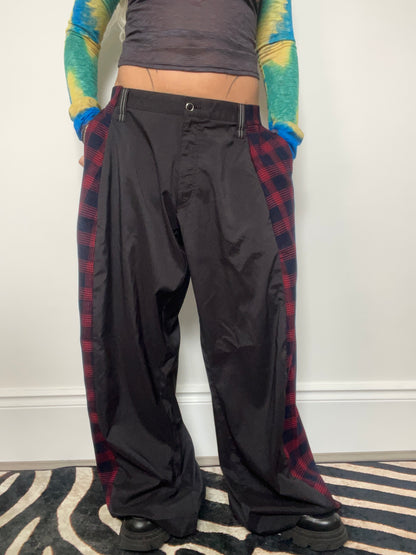 The Two-Tone Trousers in Black and Red Tartan