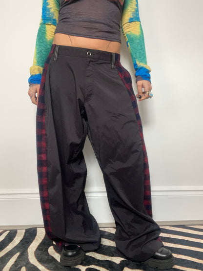 The Two-Tone Trousers in Black and Red Tartan
