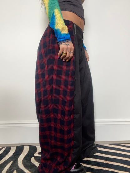 The Two-Tone Trousers in Black and Red Tartan