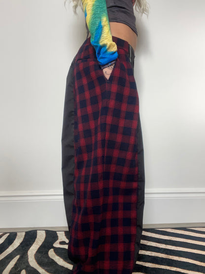 The Two-Tone Trousers in Black and Red Tartan