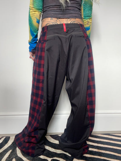 The Two-Tone Trousers in Black and Red Tartan