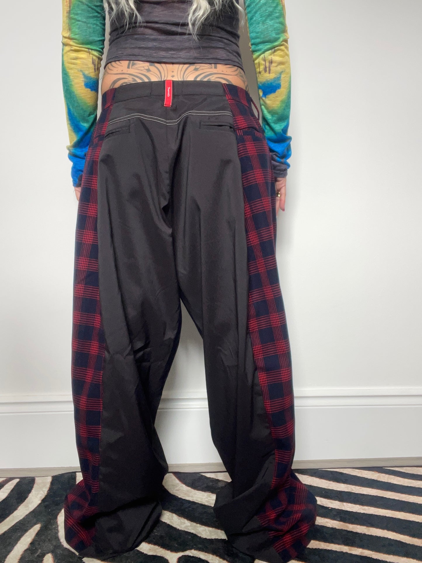 The Two-Tone Trousers in Black and Red Tartan