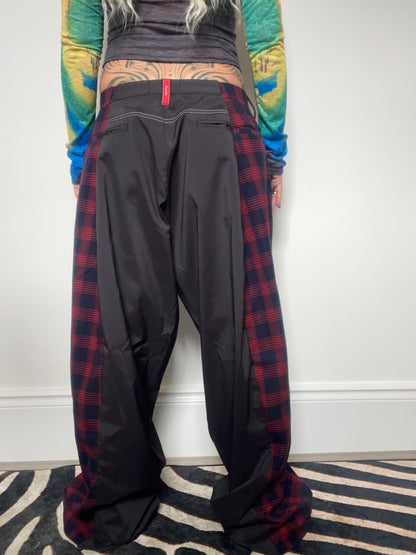 The Two-Tone Trousers in Black and Red Tartan