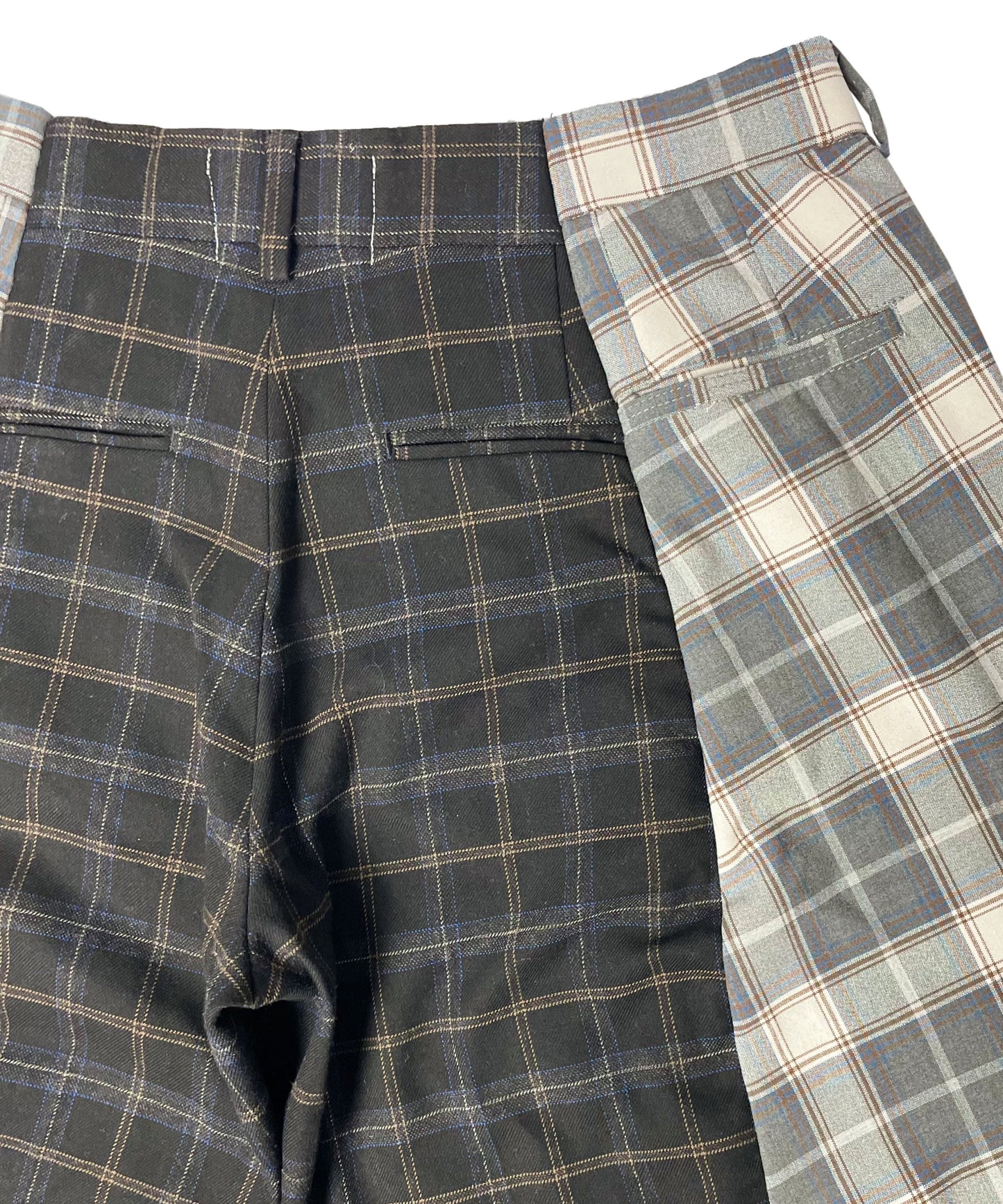 THE TWO TONE TARTAN BLACK AND BEIGE TROUSERS