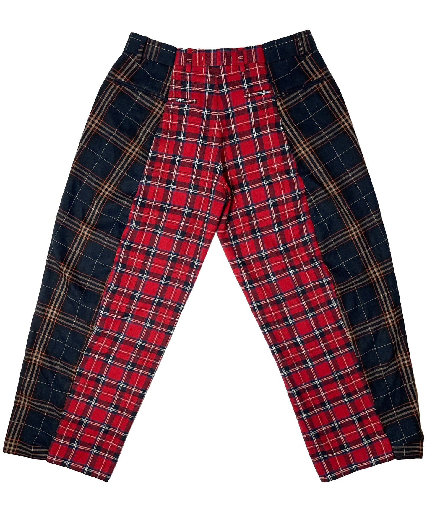 THE TWO TONE TARTAN RED AND BLUE TROUSERS