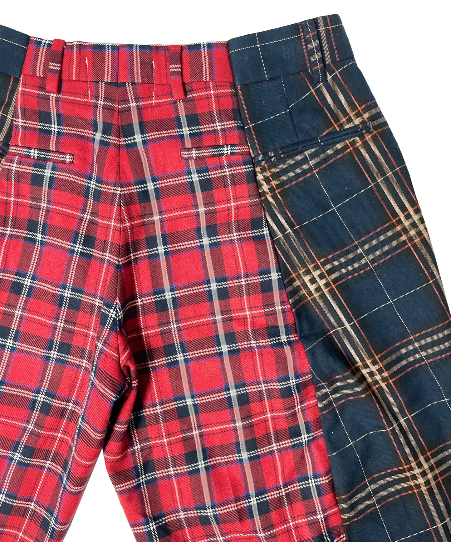 THE TWO TONE TARTAN RED AND BLUE TROUSERS