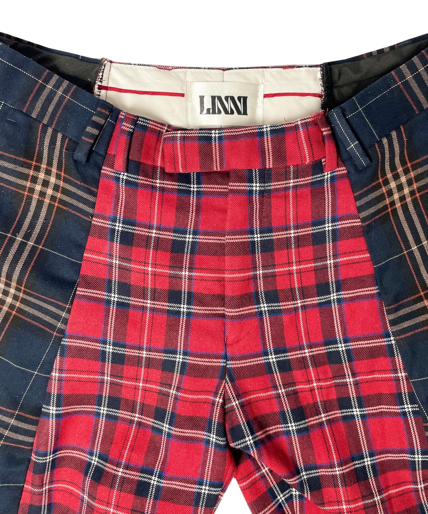 THE TWO TONE TARTAN RED AND BLUE TROUSERS