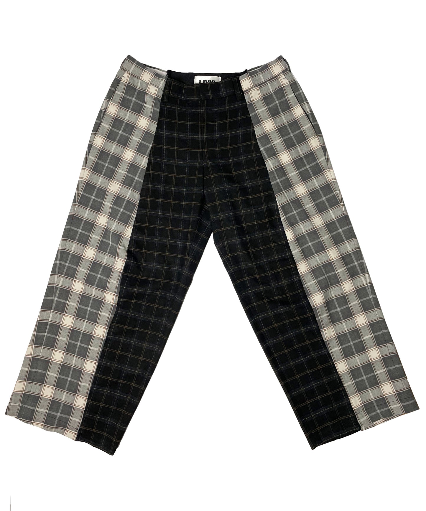 THE TWO TONE TARTAN BLACK AND BEIGE TROUSERS