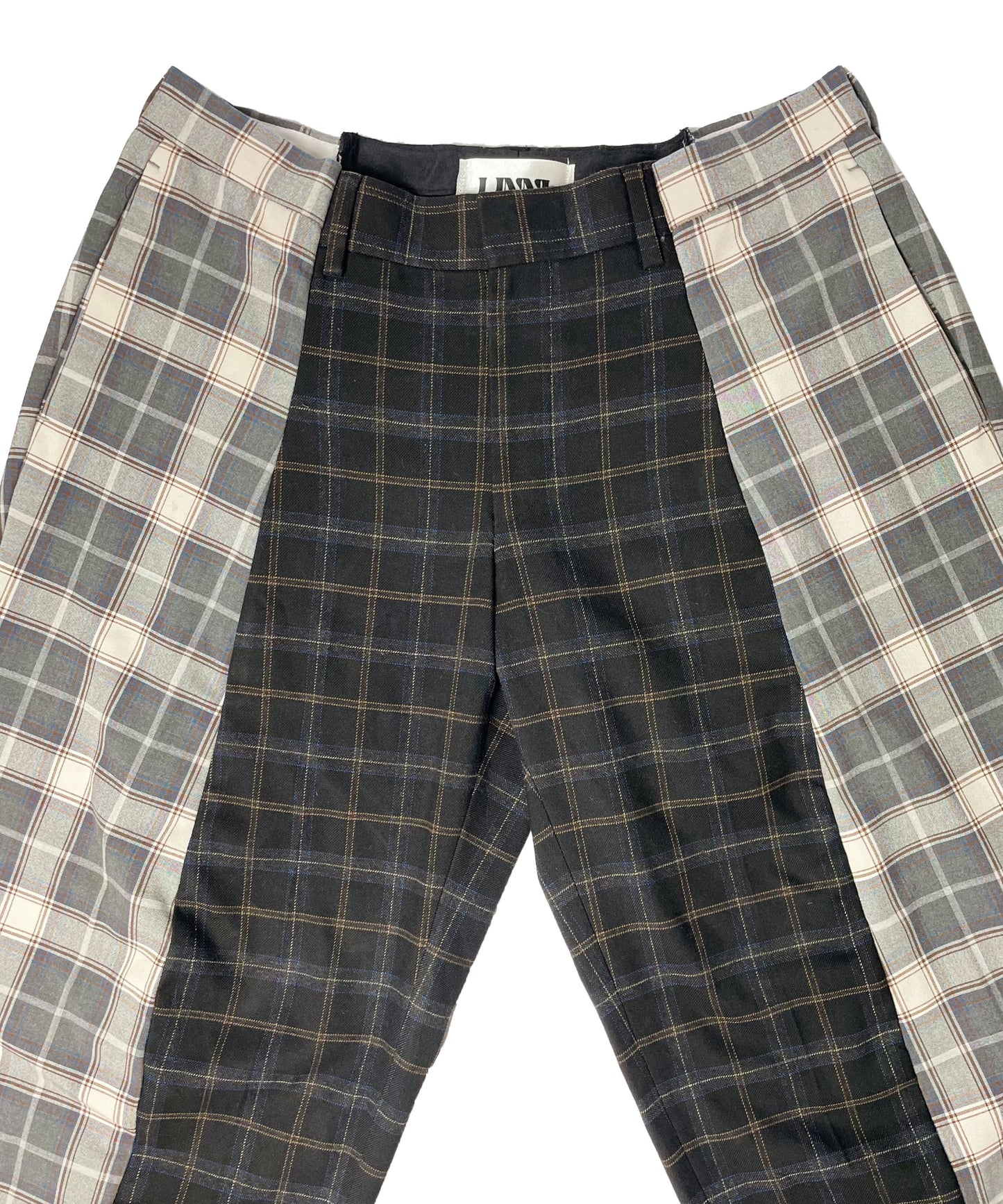 THE TWO TONE TARTAN BLACK AND BEIGE TROUSERS