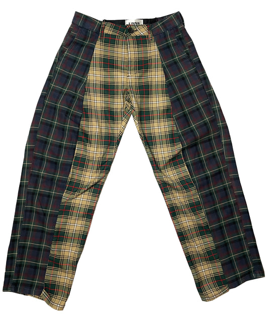 THE TWO TONE TARTAN GREEN TROUSERS