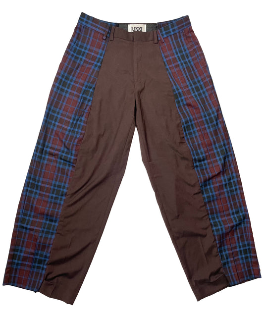 THE TWO TONE TARTAN BURGUNDY TROUSERS