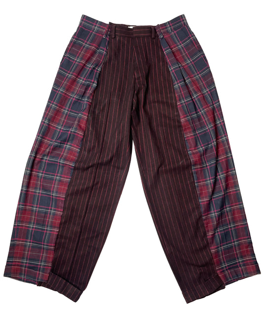 THE TWO TONE BURGUNDY PINSTRIPE TROUSERS