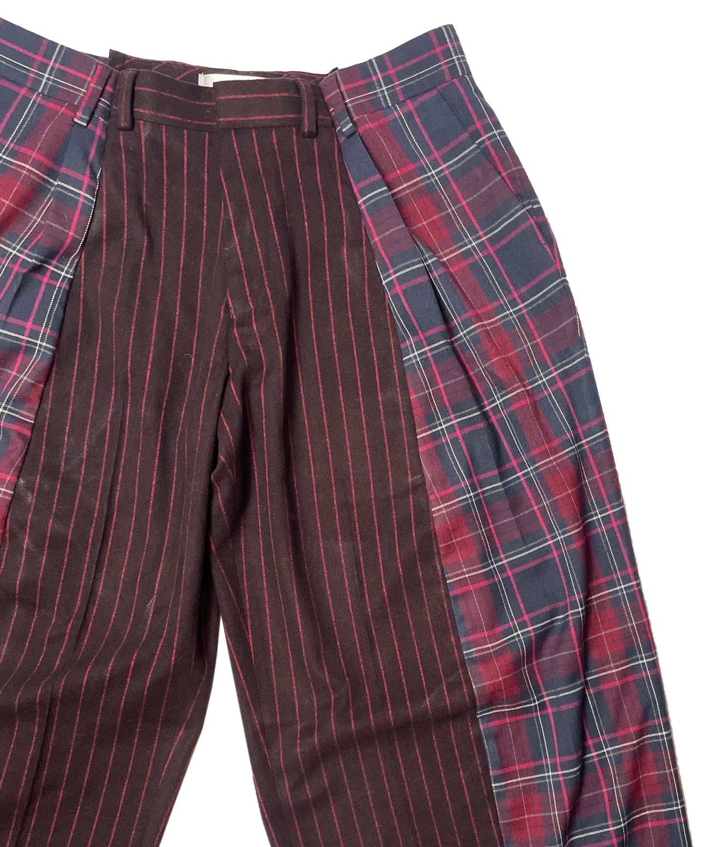 THE TWO TONE BURGUNDY PINSTRIPE TROUSERS