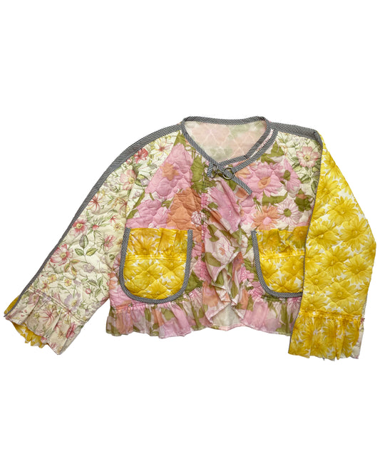 THE BOMBER PASTEL PINK AND YELLOW FLOWERS