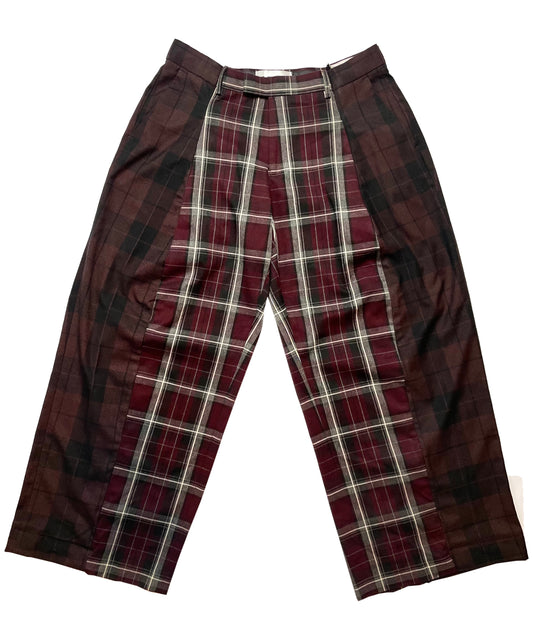 THE TWO TONE BURGUNDY TARTAN TROUSERS